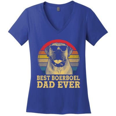 Vintage Best Boerboel Dad Ever Dog Lovers Gift Women's V-Neck T-Shirt