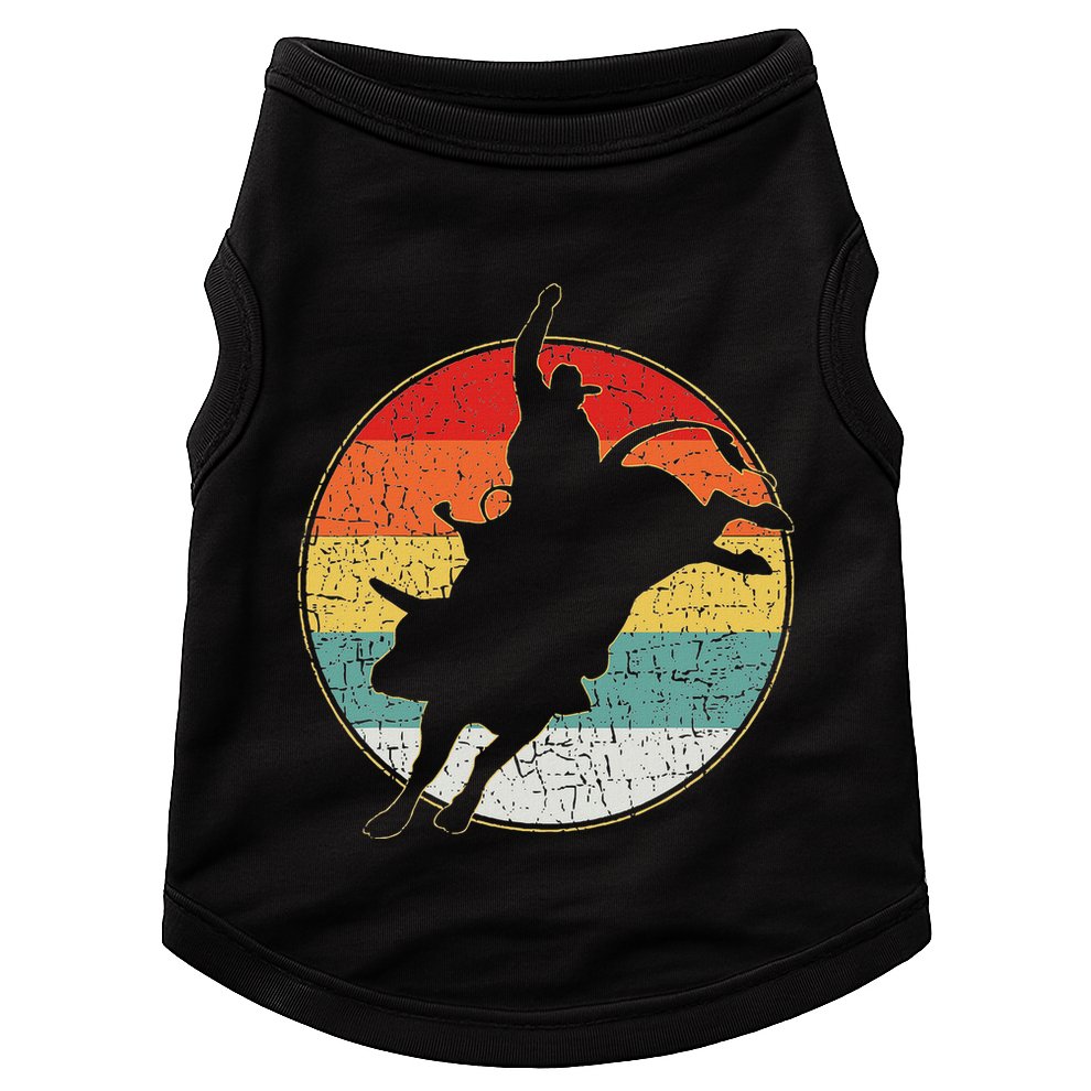 Vintage Bucking Bull Riding Rodeo Rider Western Country Doggie Tank