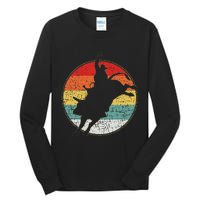 Vintage Bucking Bull Riding Rodeo Rider Western Country Tall Long Sleeve T-Shirt