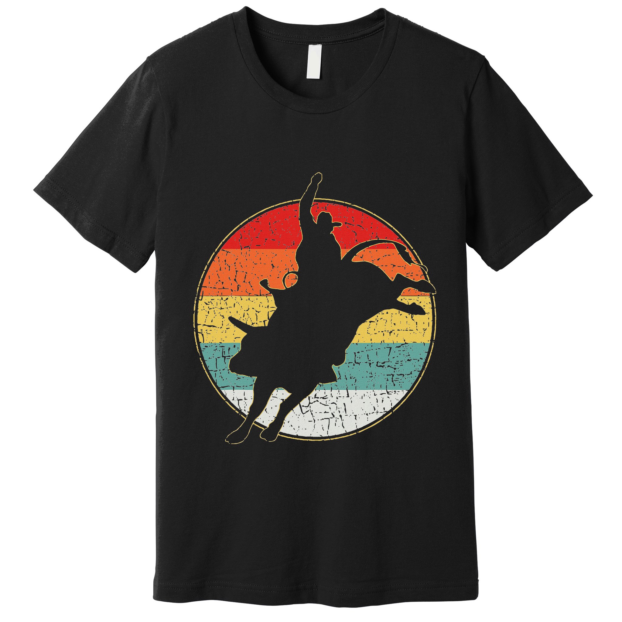 Vintage Bucking Bull Riding Rodeo Rider Western Country Premium T-Shirt