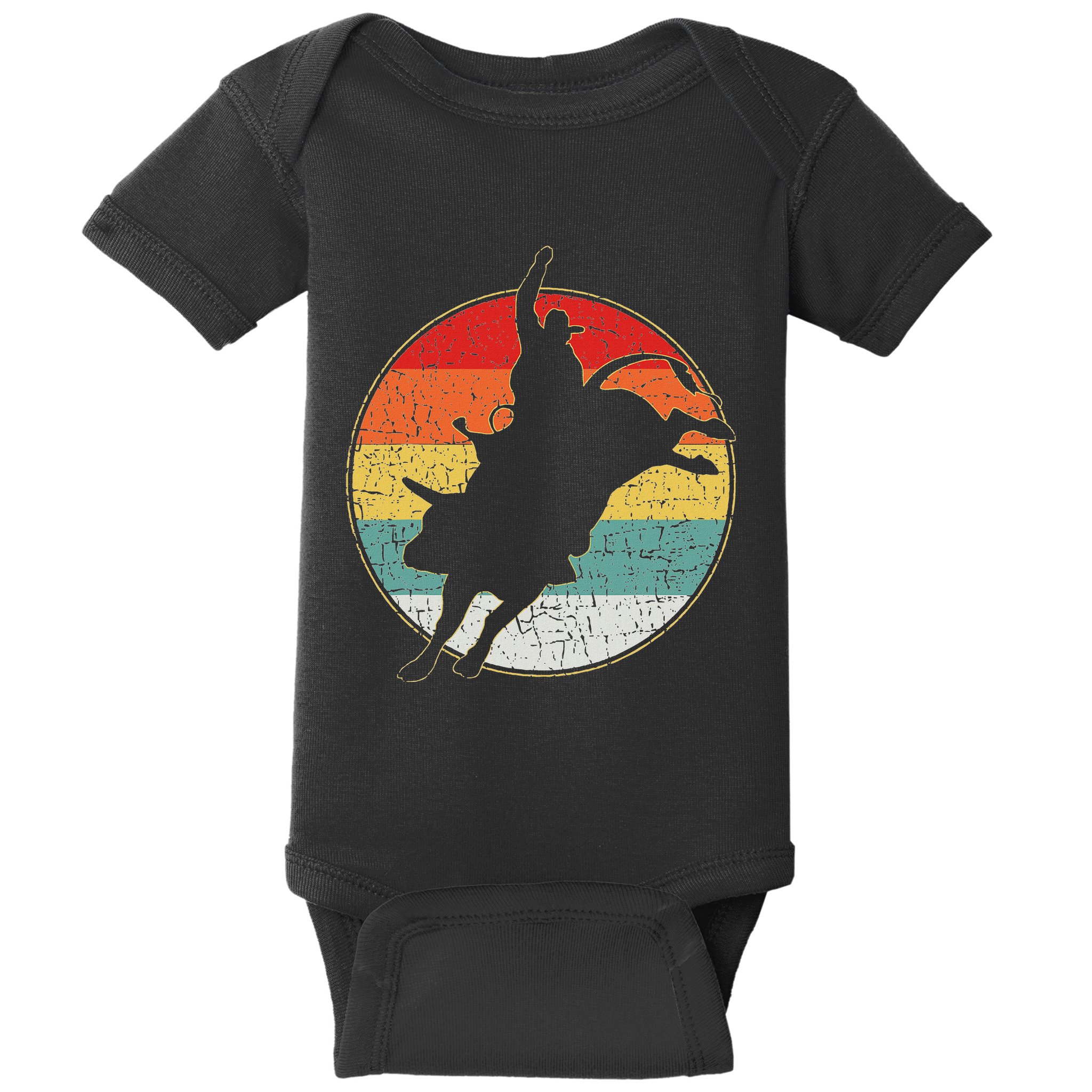 Vintage Bucking Bull Riding Rodeo Rider Western Country Baby Bodysuit