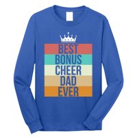 Vintage Best Bonus Cheer Dad Ever Retro Cheerleader Father Gift Long Sleeve Shirt