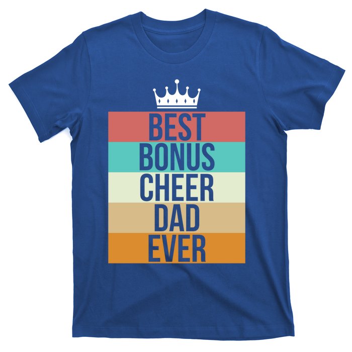 Vintage Best Bonus Cheer Dad Ever Retro Cheerleader Father Gift T-Shirt