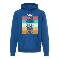 Vintage Best Bonus Cheer Dad Ever Retro Cheerleader Father Gift Premium Hoodie