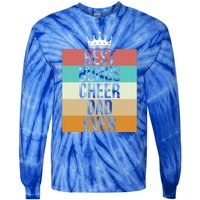 Vintage Best Bonus Cheer Dad Ever Retro Cheerleader Father Gift Tie-Dye Long Sleeve Shirt