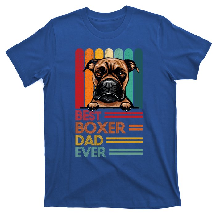 Vintage Best Boxer Dad Ever Fathers Day Dogs Lover Cool Gift T-Shirt