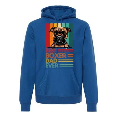 Vintage Best Boxer Dad Ever Fathers Day Dogs Lover Cool Gift Premium Hoodie