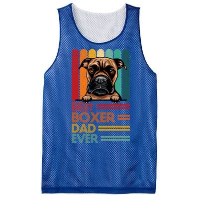 Vintage Best Boxer Dad Ever Fathers Day Dogs Lover Cool Gift Mesh Reversible Basketball Jersey Tank