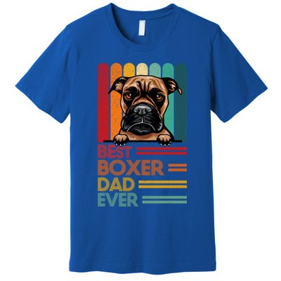 Vintage Best Boxer Dad Ever Fathers Day Dogs Lover Cool Gift Premium T-Shirt