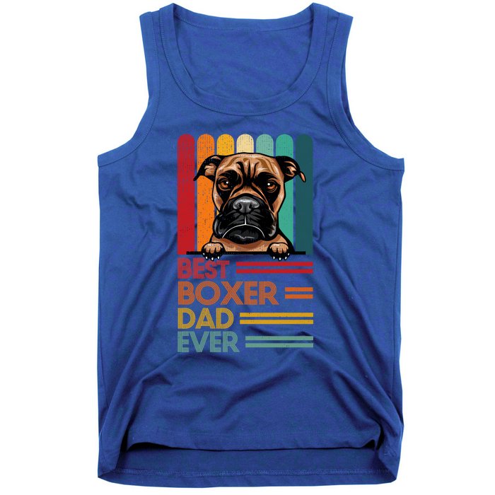 Vintage Best Boxer Dad Ever Fathers Day Dogs Lover Cool Gift Tank Top