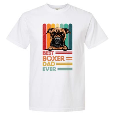 Vintage Best Boxer Dad Ever Fathers Day Dogs Lover Cool Gift Garment-Dyed Heavyweight T-Shirt