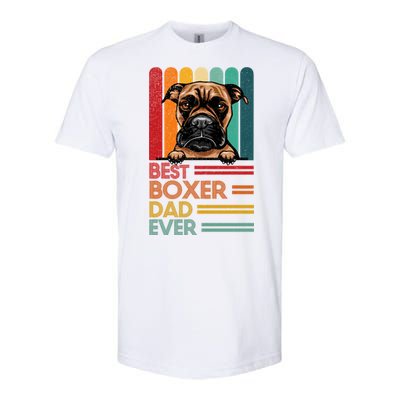 Vintage Best Boxer Dad Ever Fathers Day Dogs Lover Cool Gift Softstyle CVC T-Shirt