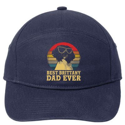 Vintage Best Brittany Dad Ever Dog Lovers Funny Gift 7-Panel Snapback Hat