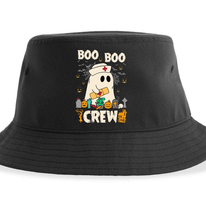 Vintage Boo Boo Crew Nurse Ghost Funny Halloween Costume Sustainable Bucket Hat