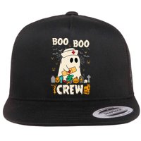 Vintage Boo Boo Crew Nurse Ghost Funny Halloween Costume Flat Bill Trucker Hat