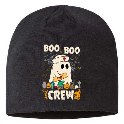 Vintage Boo Boo Crew Nurse Ghost Funny Halloween Costume Sustainable Beanie