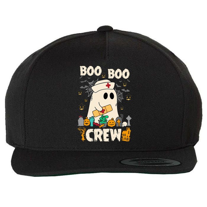 Vintage Boo Boo Crew Nurse Ghost Funny Halloween Costume Wool Snapback Cap