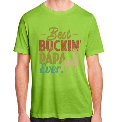 Vintage Best Buckin Papa Ever Gift Deer Hunters Gift Retro Funny Gift Adult ChromaSoft Performance T-Shirt