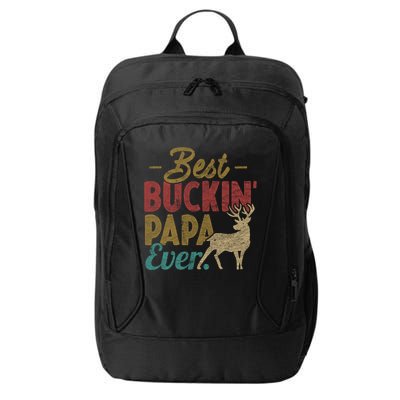 Vintage Best Buckin Papa Ever Gift Deer Hunters Gift Retro Funny Gift City Backpack