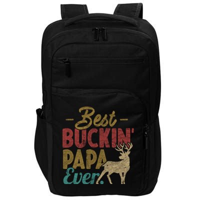 Vintage Best Buckin Papa Ever Gift Deer Hunters Gift Retro Funny Gift Impact Tech Backpack