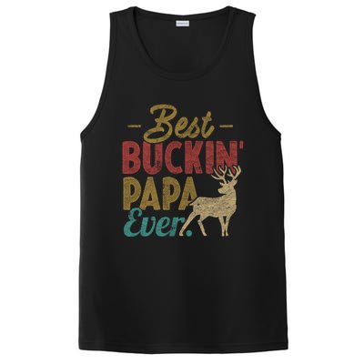 Vintage Best Buckin Papa Ever Gift Deer Hunters Gift Retro Funny Gift PosiCharge Competitor Tank