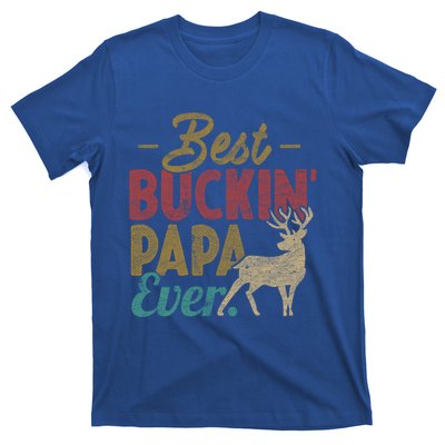 Vintage Best Buckin Papa Ever Gift Deer Hunters Gift Retro Funny Gift T-Shirt