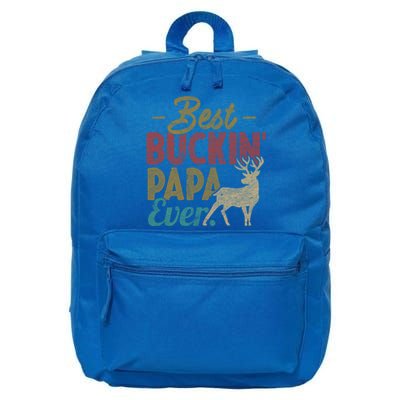 Vintage Best Buckin Papa Ever Gift Deer Hunters Gift Retro Funny Gift 16 in Basic Backpack