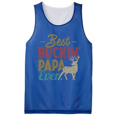 Vintage Best Buckin Papa Ever Gift Deer Hunters Gift Retro Funny Gift Mesh Reversible Basketball Jersey Tank