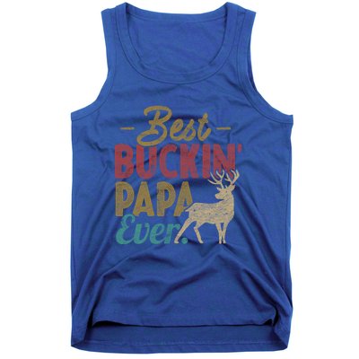 Vintage Best Buckin Papa Ever Gift Deer Hunters Gift Retro Funny Gift Tank Top