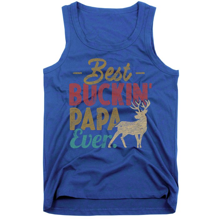 Vintage Best Buckin Papa Ever Gift Deer Hunters Gift Retro Funny Gift Tank Top