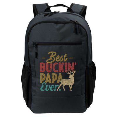 Vintage Best Buckin Papa Ever Gift Deer Hunters Gift Retro Funny Gift Daily Commute Backpack