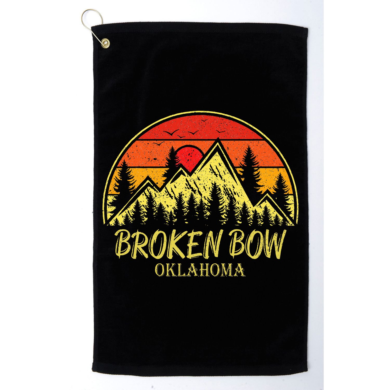 Vintage Broken Bow Oklahoma Ok Mountains Hiking Souvenir Golf Towel