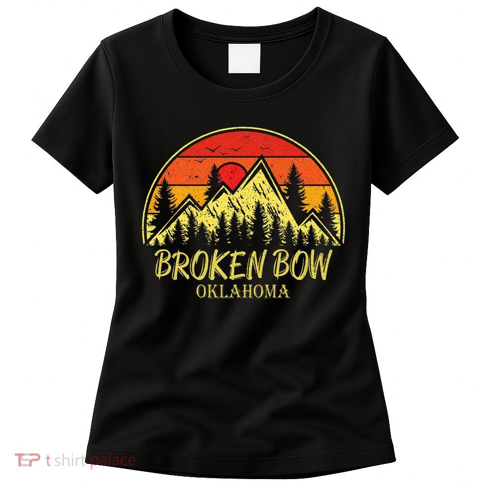 Vintage Broken Bow Oklahoma Ok Mountains Hiking Souvenir Womens T-Shirt