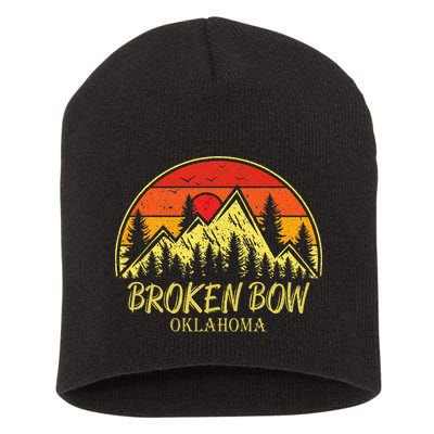 Vintage Broken Bow Oklahoma Ok Mountains Hiking Souvenir Short Acrylic Beanie