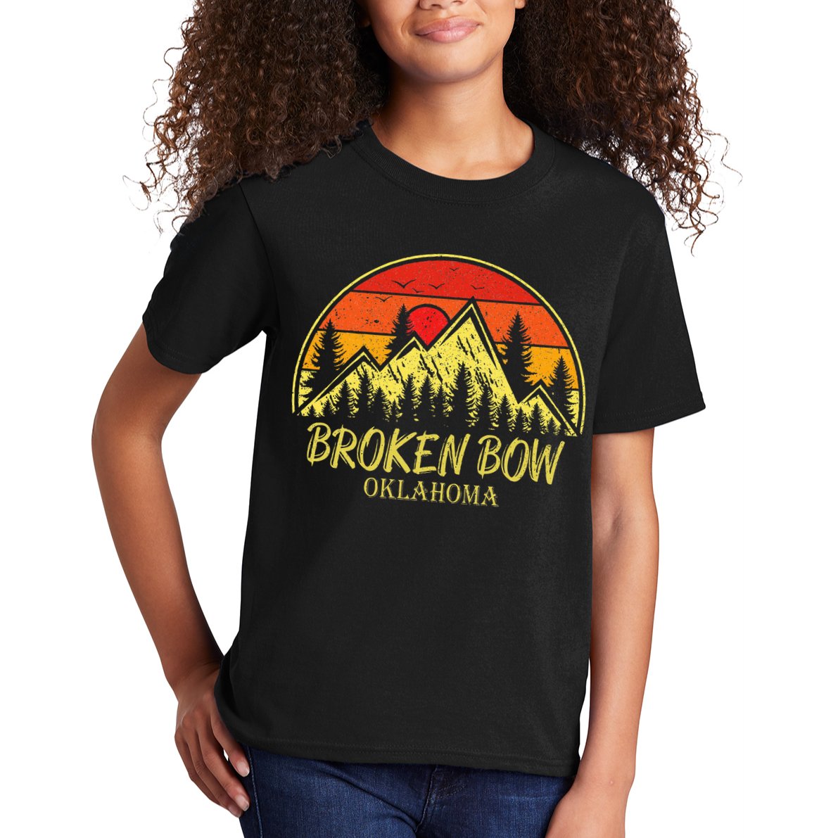 Vintage Broken Bow Oklahoma Ok Mountains Hiking Souvenir Kids T-Shirt