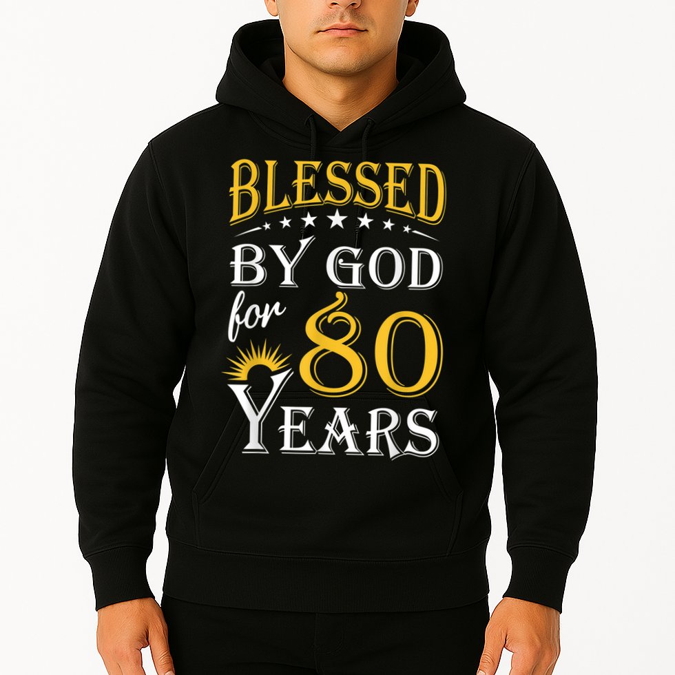 Vintage Blessed by God for 80 years Happy 80th Birthday Hoodie