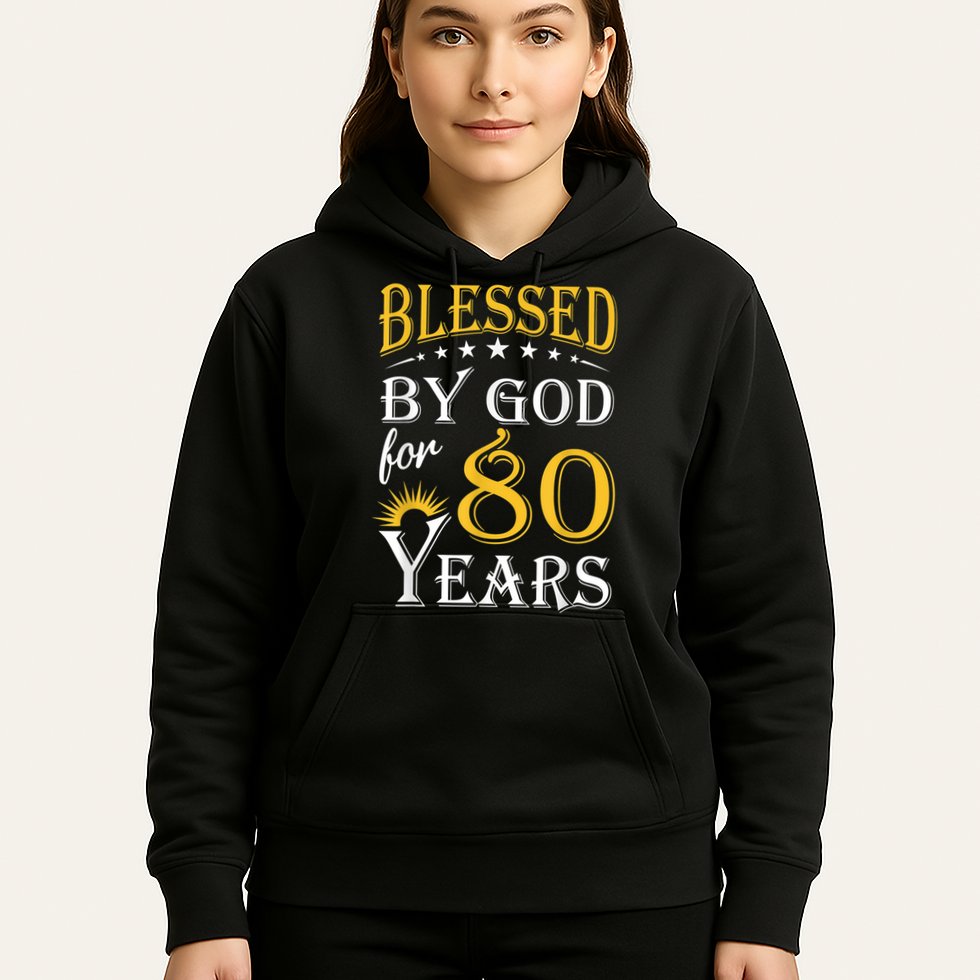 Vintage Blessed by God for 80 years Happy 80th Birthday Hoodie