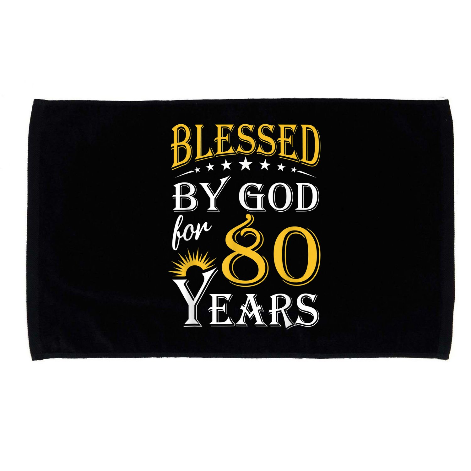 Vintage Blessed by God for 80 years Happy 80th Birthday Microfiber Hand Towel