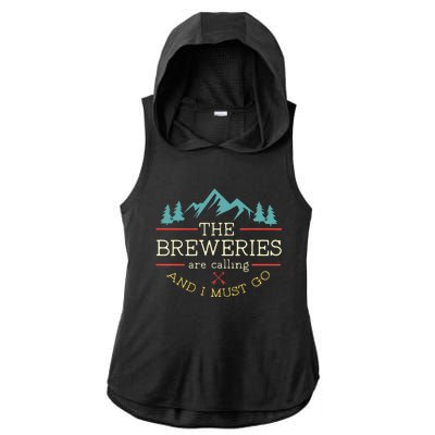 Vintage Beer Breweries Are Calling And I Must Go Craft Beer Ladies PosiCharge Tri-Blend Wicking Draft Hoodie Tank