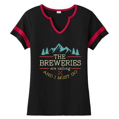 Vintage Beer Breweries Are Calling And I Must Go Craft Beer Ladies Halftime Notch Neck Tee