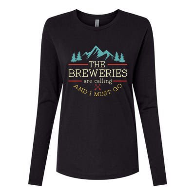 Vintage Beer Breweries Are Calling And I Must Go Craft Beer Womens Cotton Relaxed Long Sleeve T-Shirt