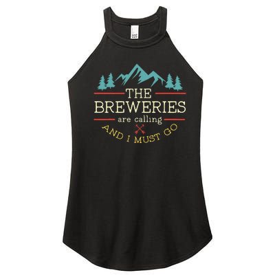 Vintage Beer Breweries Are Calling And I Must Go Craft Beer Women's Perfect Tri Rocker Tank