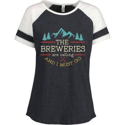 Vintage Beer Breweries Are Calling And I Must Go Craft Beer Enza Ladies Jersey Colorblock Tee