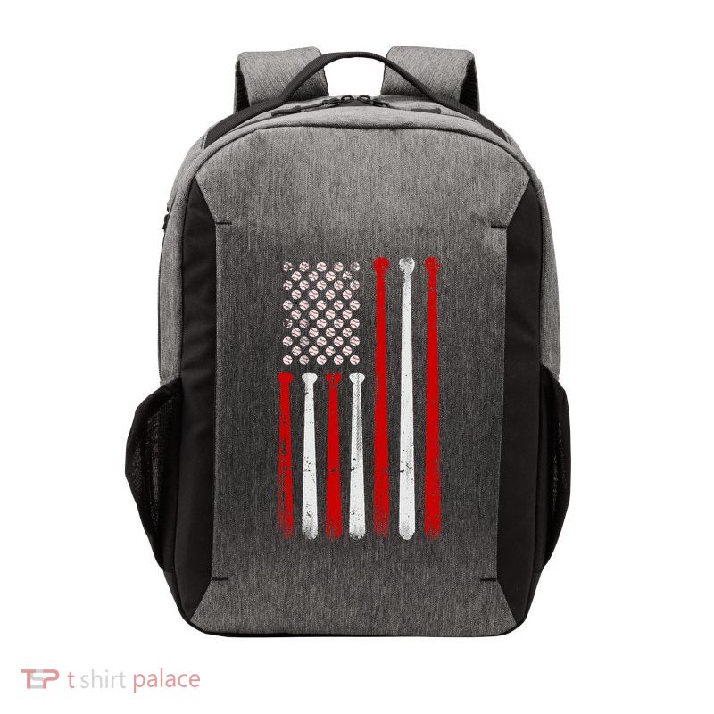 Vintage Baseball Bat American USA Flag Baseball Graphic Vector Backpack
