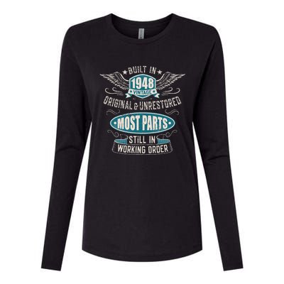 Vintage Birthday Born In 1948 Built In The 40s Womens Cotton Relaxed Long Sleeve T-Shirt