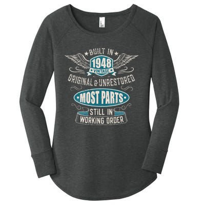 Vintage Birthday Born In 1948 Built In The 40s Women's Perfect Tri Tunic Long Sleeve Shirt