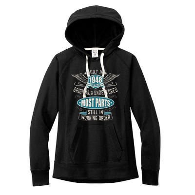 Vintage Birthday Born In 1948 Built In The 40s Women's Fleece Hoodie