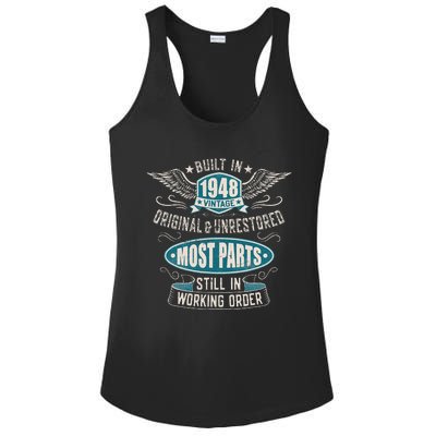 Vintage Birthday Born In 1948 Built In The 40s Ladies PosiCharge Competitor Racerback Tank