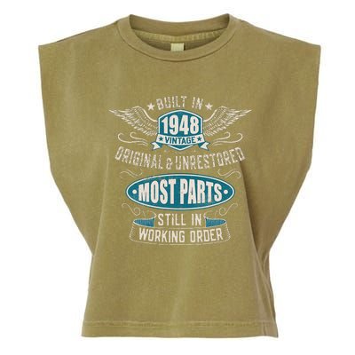 Vintage Birthday Born In 1948 Built In The 40s Garment-Dyed Women's Muscle Tee