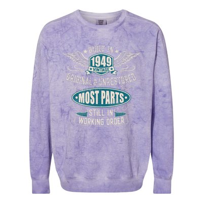 Vintage Birthday Born In 1949 Built In The 40s Colorblast Crewneck Sweatshirt